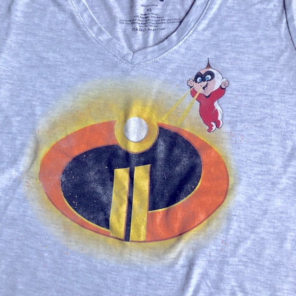 Disney Pixar Incredibles2 Shirt Gray XS Juniors - Picture 2 of 12